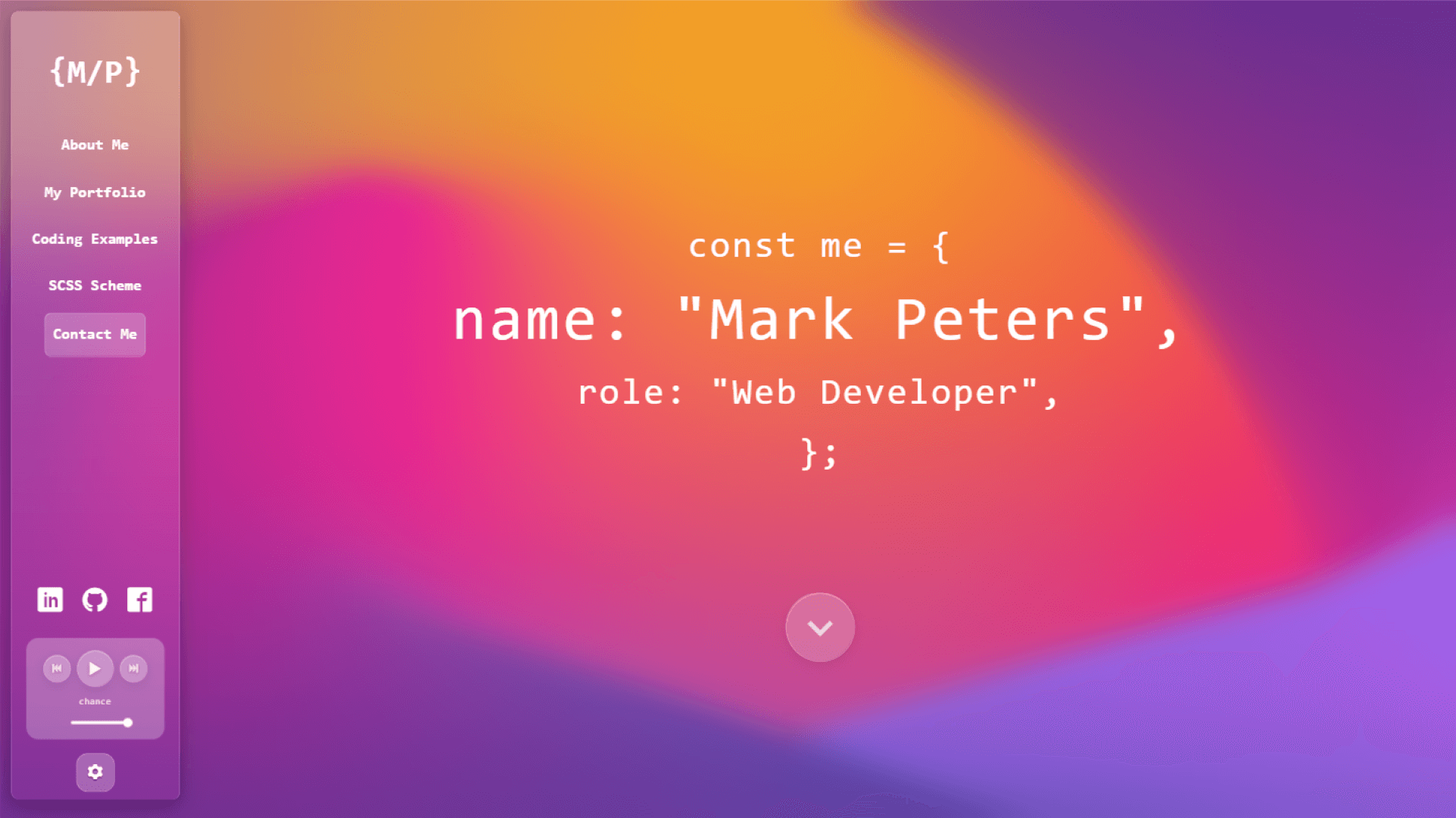Personal Portfolio - Modern glassmorphic design showcase
